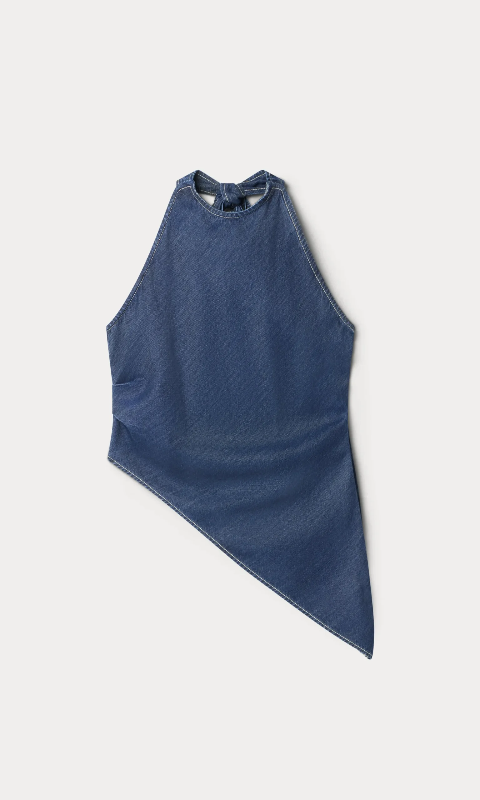 asymmetric hem halter top