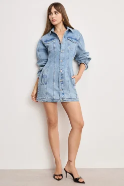 barrel long sleeve mini dress