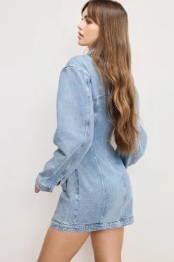 barrel long sleeve mini dress
