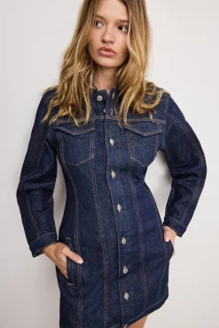 barrel long sleeve mini dress