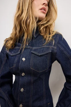 barrel long sleeve mini dress