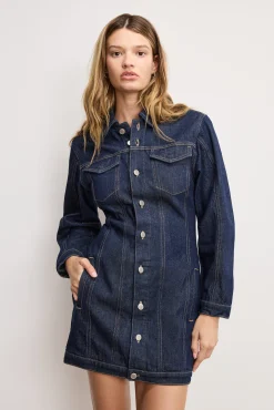 barrel long sleeve mini dress