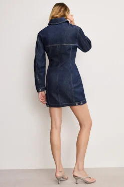 barrel long sleeve mini dress
