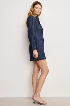 barrel long sleeve mini dress