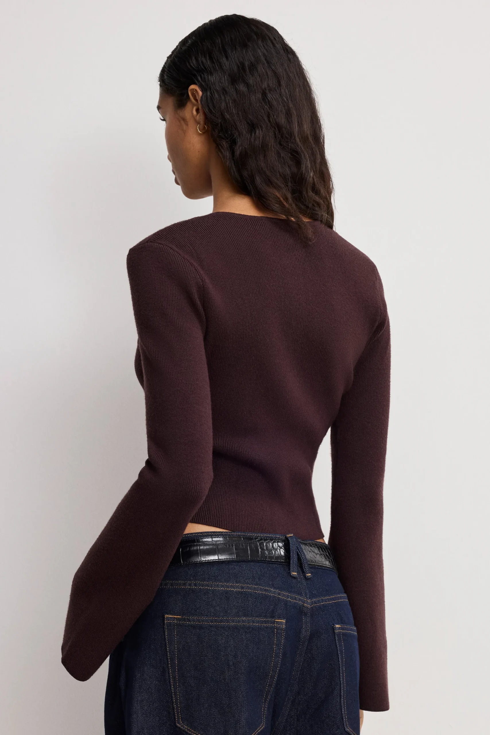 bell sleeve knit cardigan