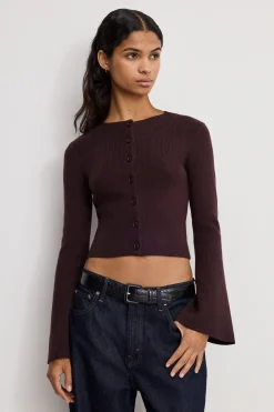 bell sleeve knit cardigan