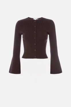 bell sleeve knit cardigan