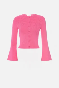 bell sleeve knit cardigan