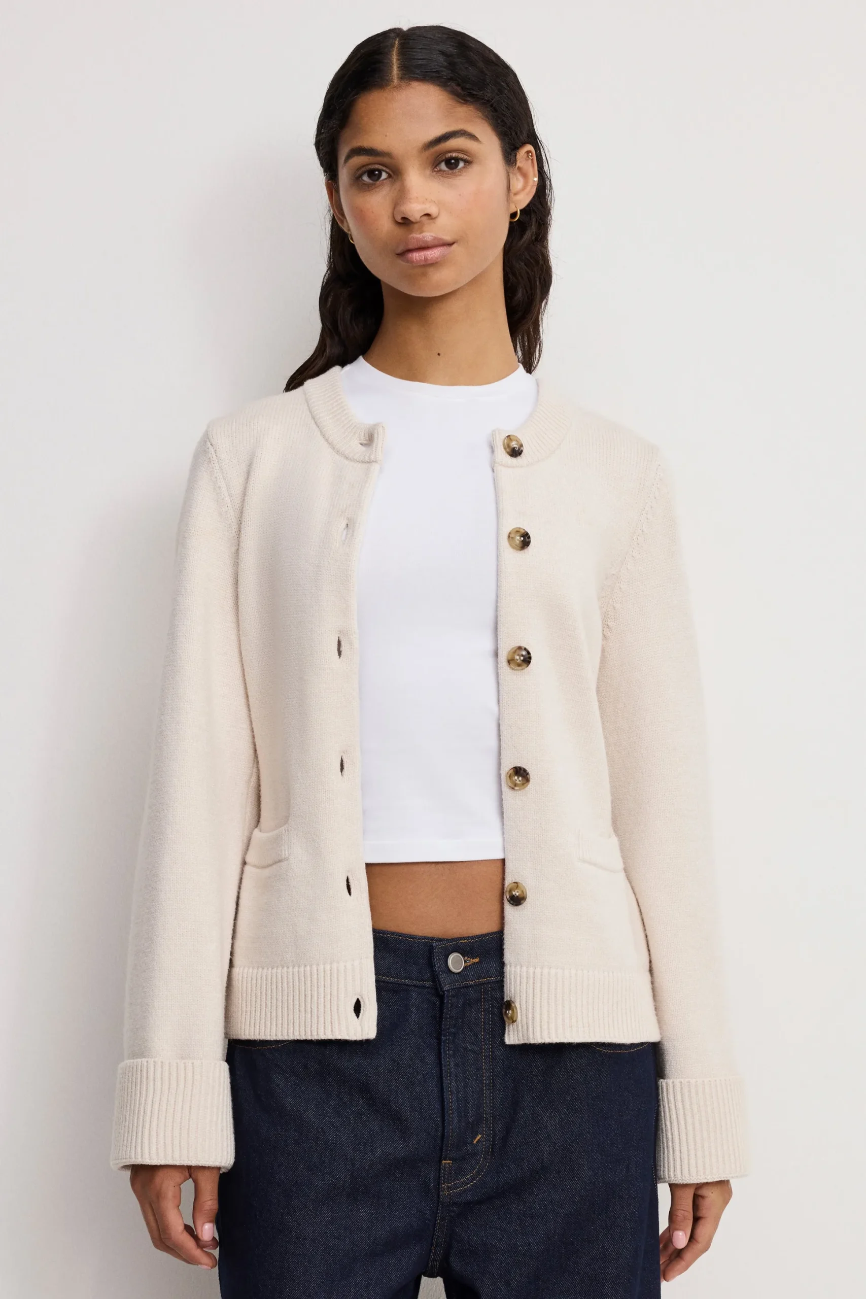 button front knit cardigan