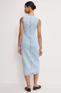 button front midi dress