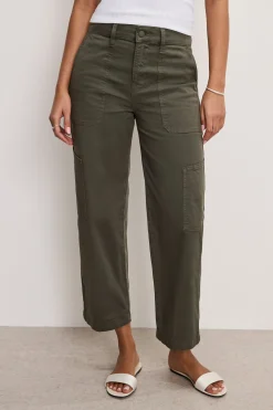 cargo cropped twill pants