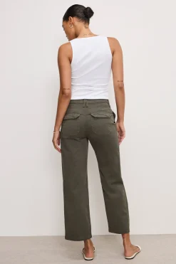 cargo cropped twill pants