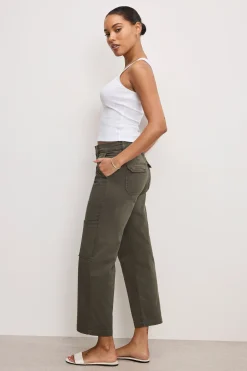 cargo cropped twill pants