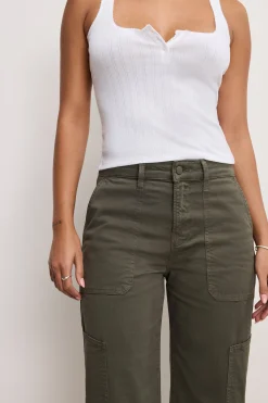 cargo cropped twill pants