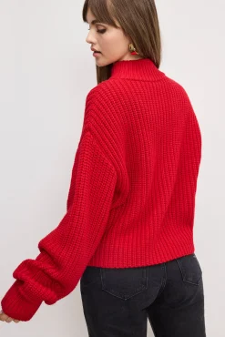 chunky knit mock neck sweater