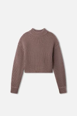 chunky knit mock neck sweater