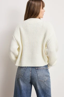 chunky knit mock neck sweater