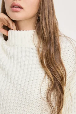 chunky knit mock neck sweater