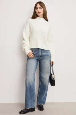 chunky knit mock neck sweater
