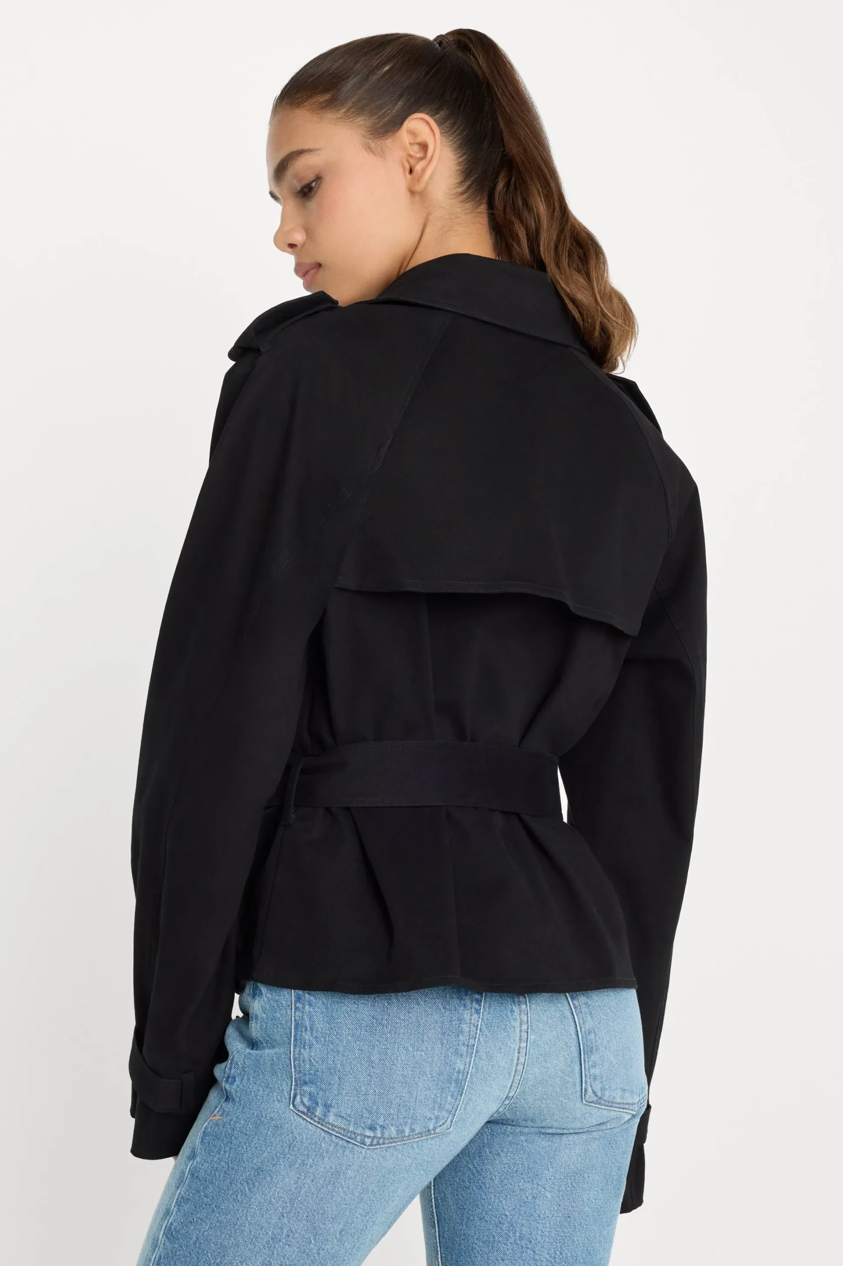 cropped trench jacket