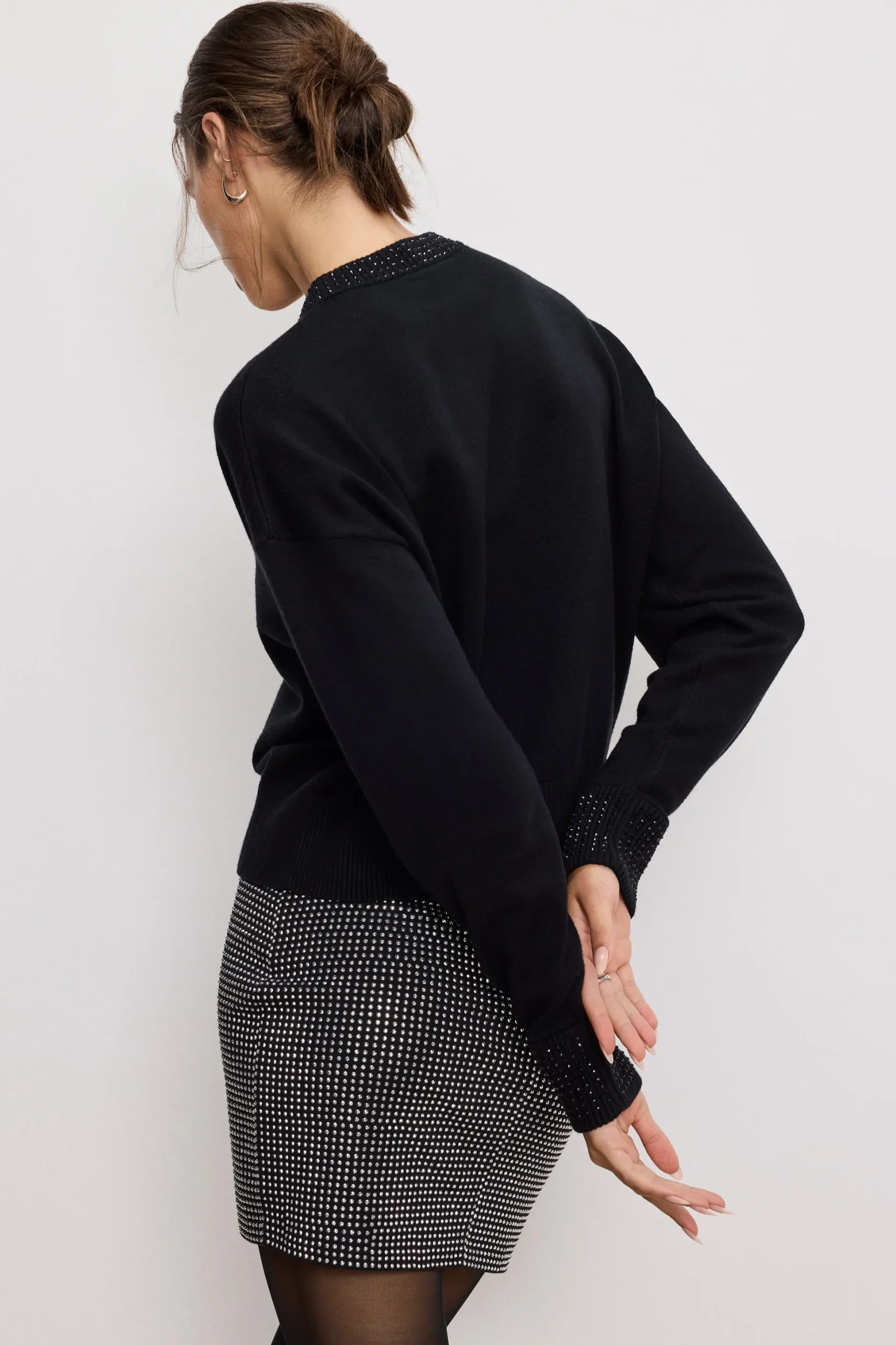 crystal crewneck sweater