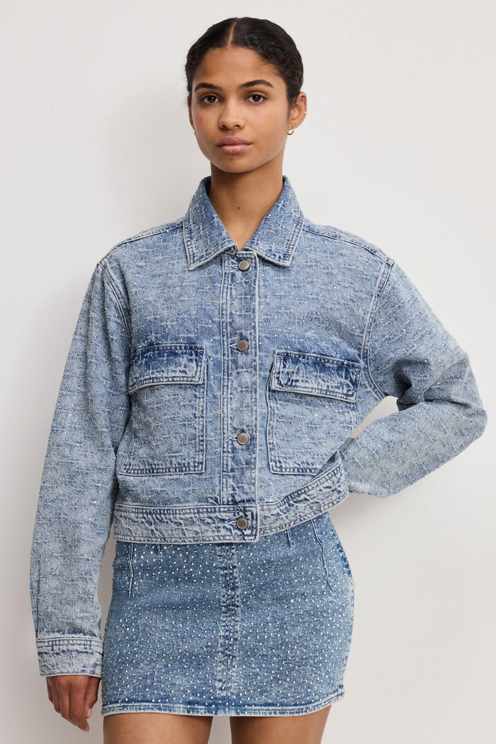 crystal denim jacket