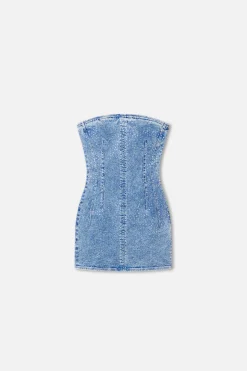 crystal strapless mini dress