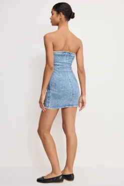 crystal strapless mini dress