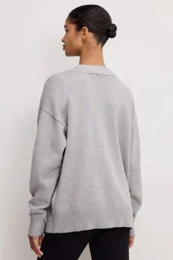 deep v knit sweater