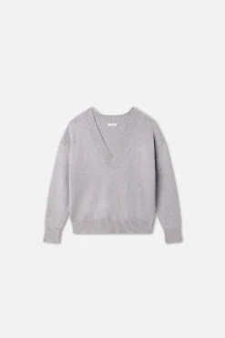 deep v knit sweater