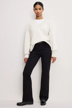 deep v knit sweater