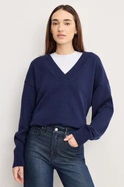 deep v knit sweater