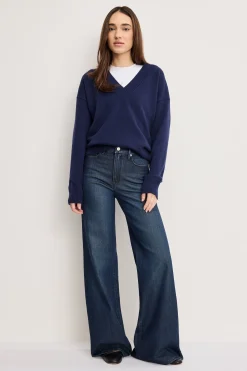 deep v knit sweater