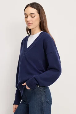 deep v knit sweater