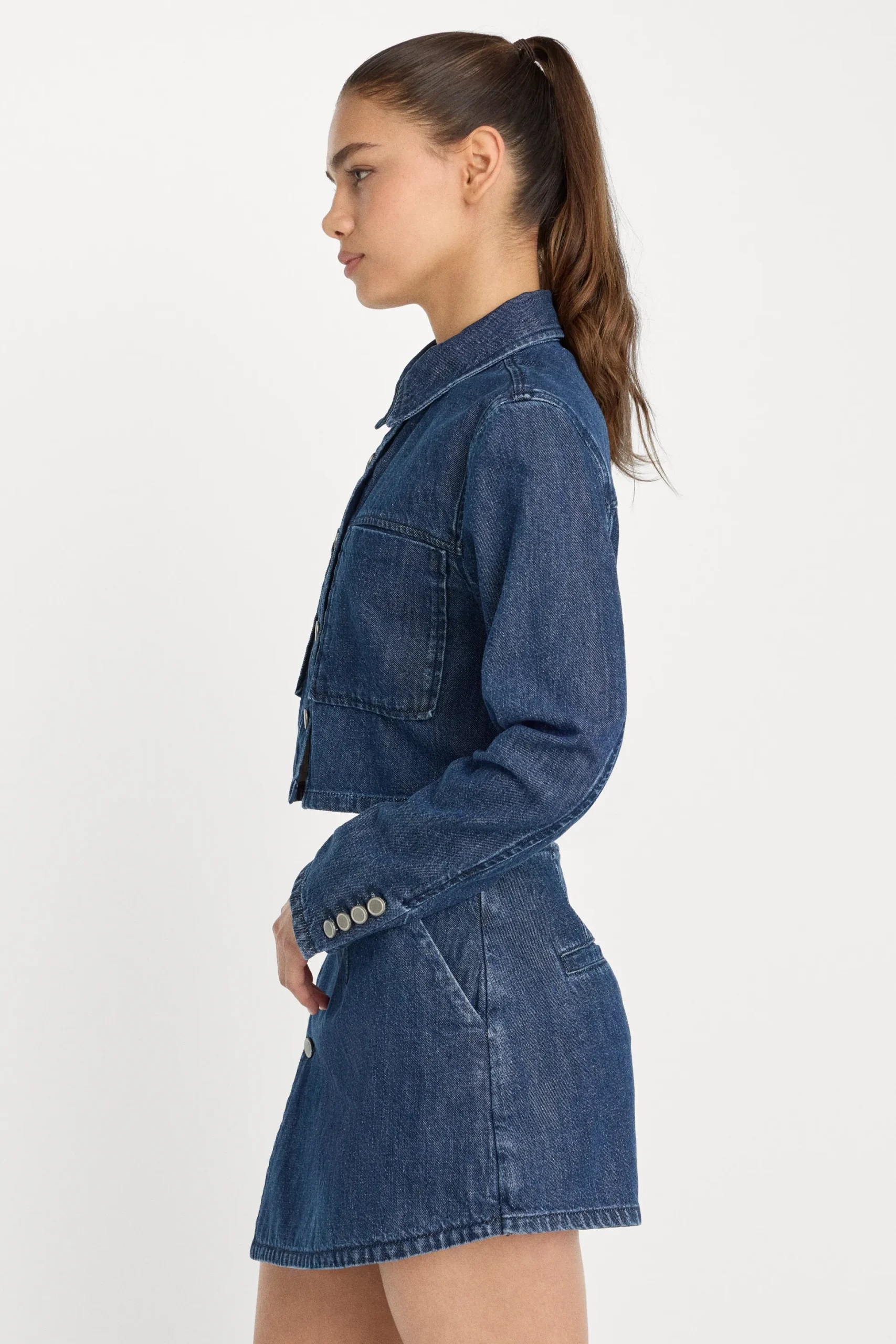 denim cropped jacket