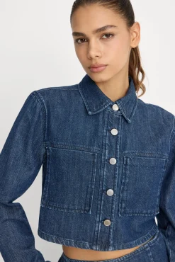 denim cropped jacket