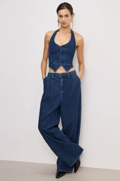 denim halter vest