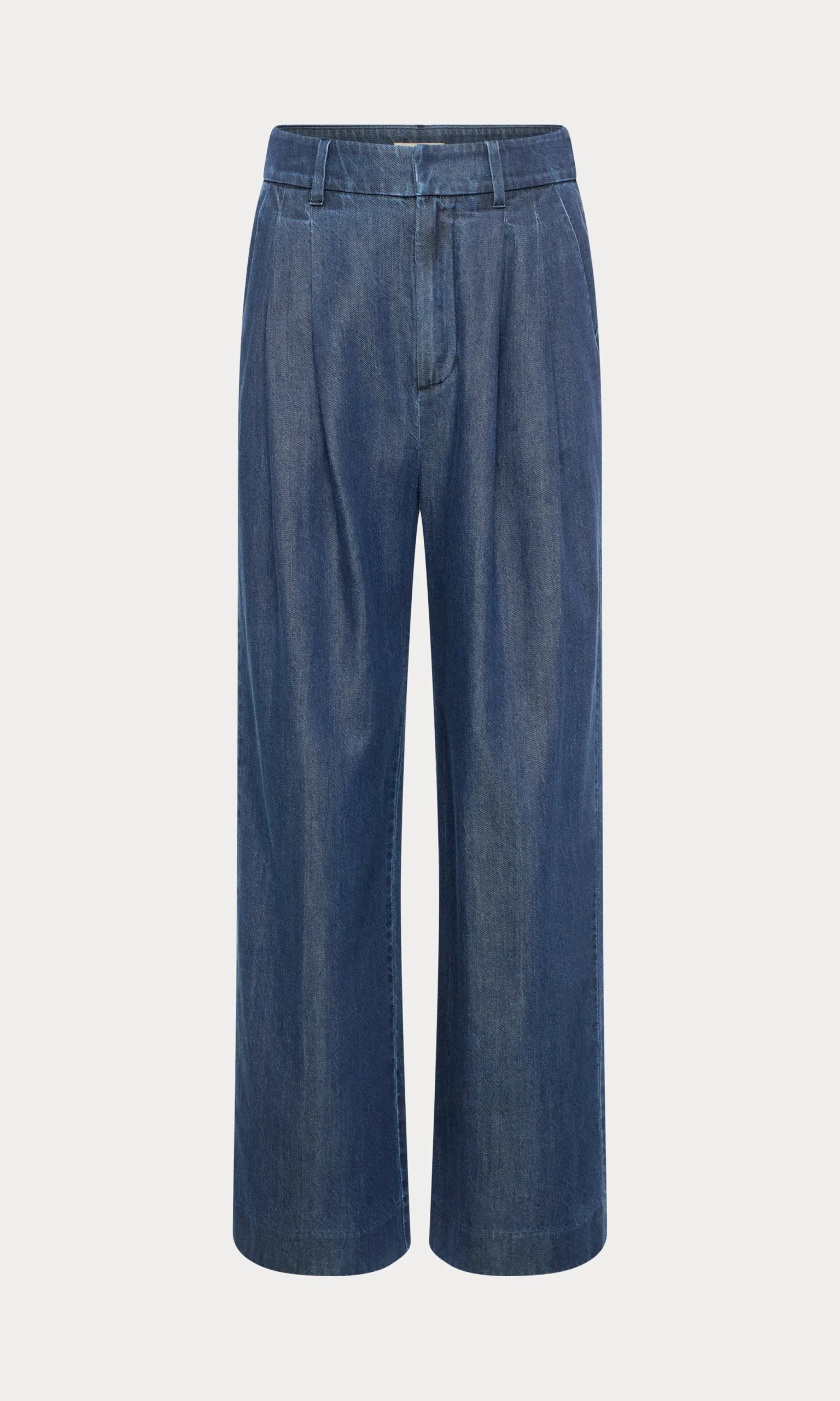 denim high rise cropped wide leg trouser