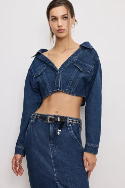 denim off shoulder top