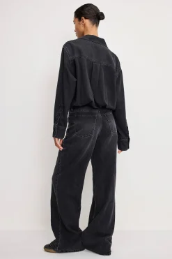 denim shirt jumpsuit