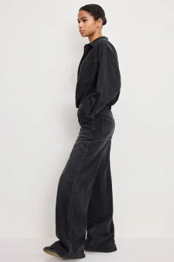 denim shirt jumpsuit