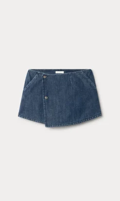 denim skort