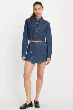 denim skort