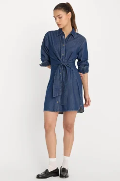 denim wrap shirt dress