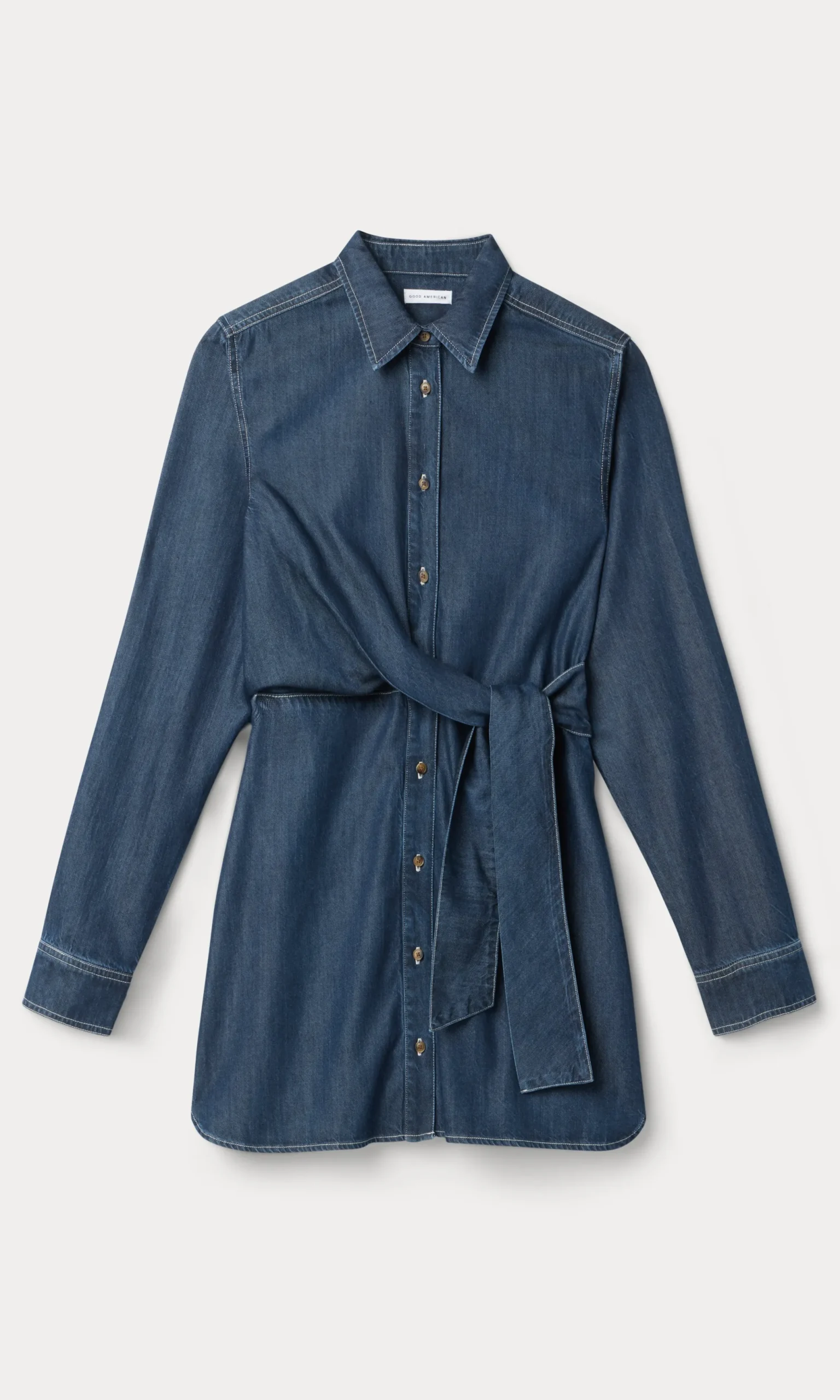 denim wrap shirt dress