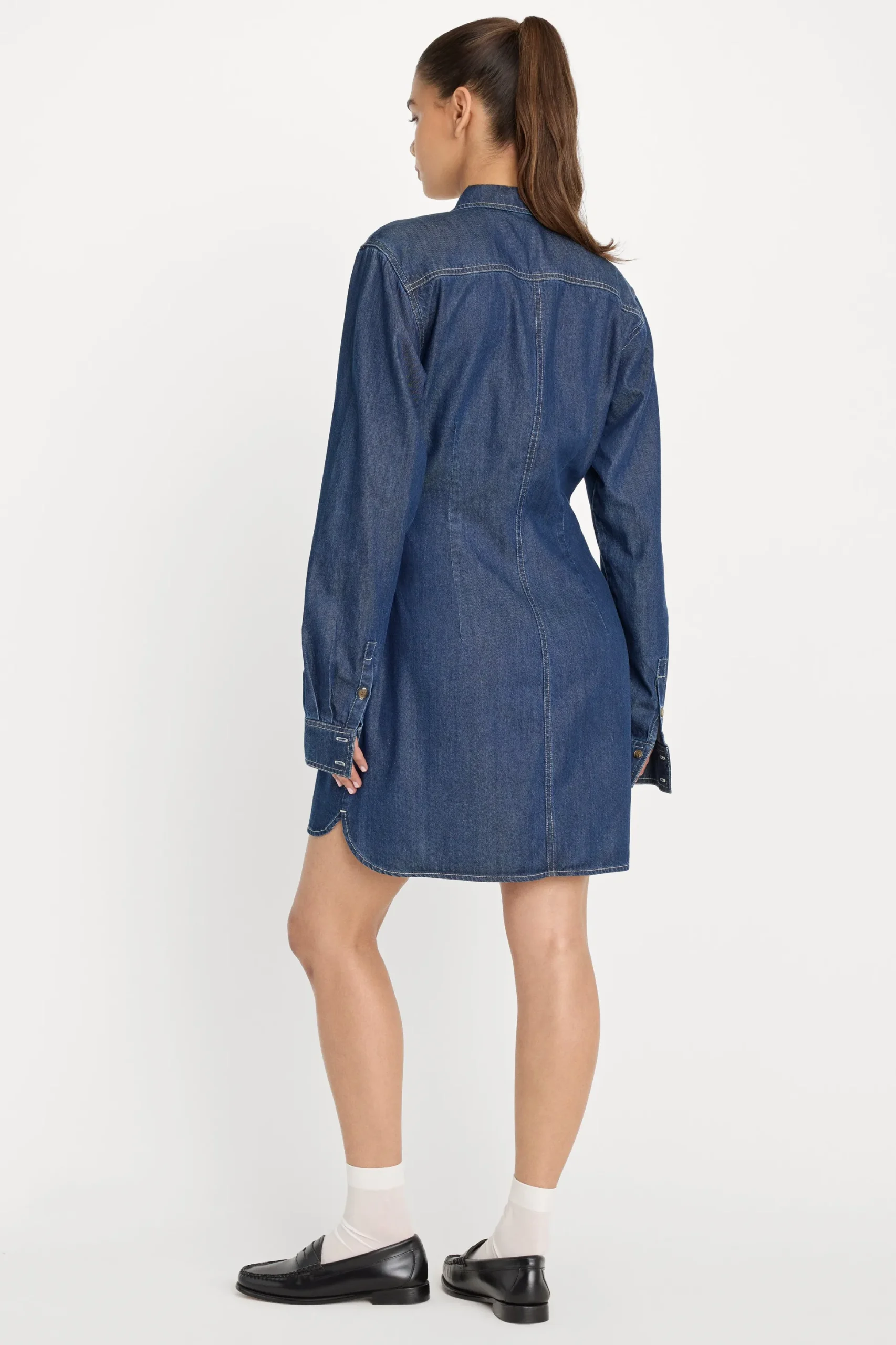 denim wrap shirt dress