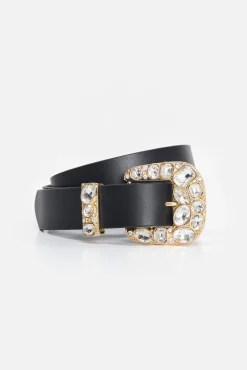 dolly classic crystal leather belt