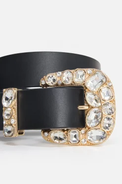 dolly classic crystal leather belt