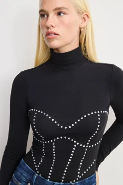 dolly crystal corset bodysuit