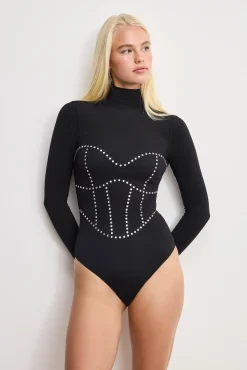 dolly crystal corset bodysuit